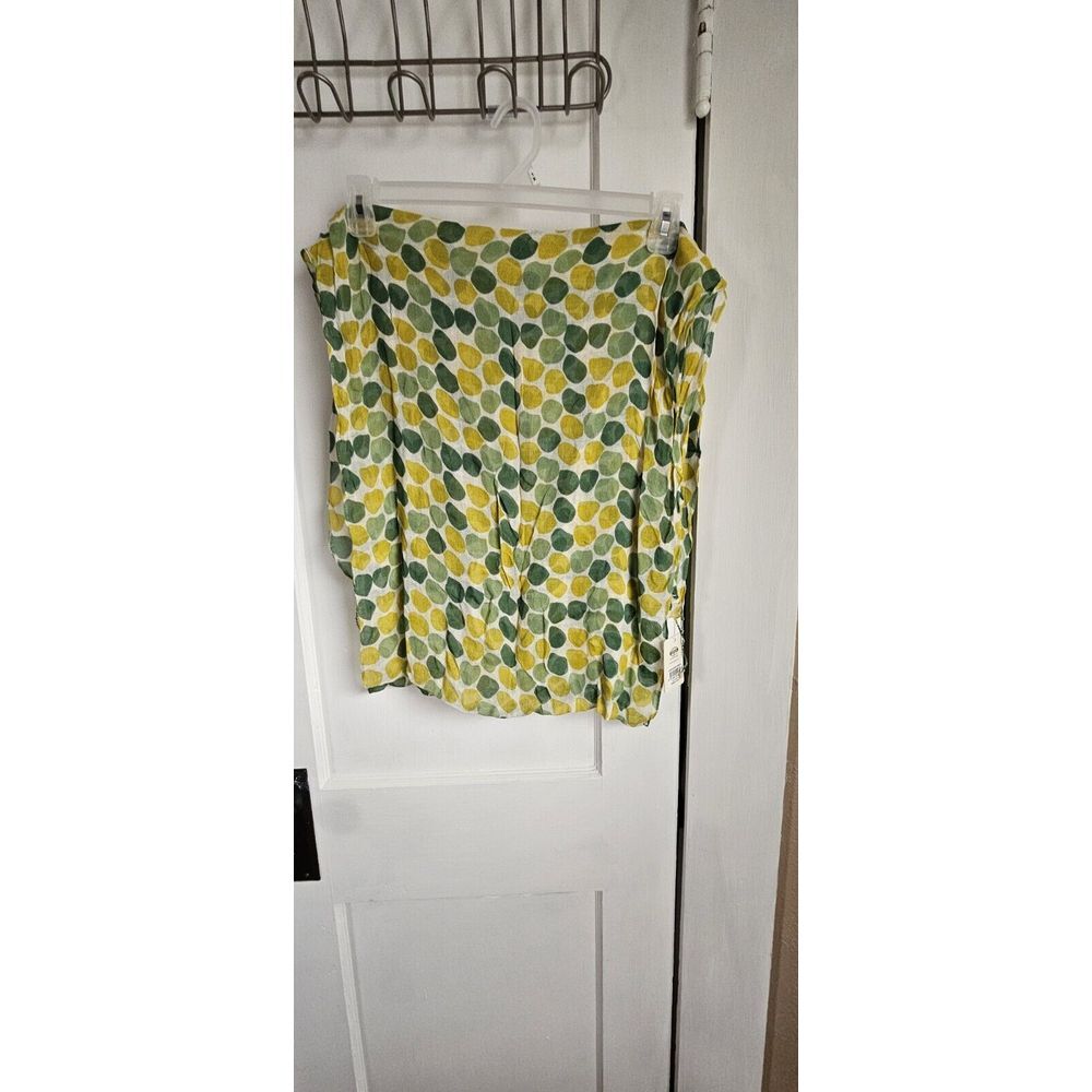 nwt FOSSIL DOTTIE SCARF‎ green multi color fringe Rayon